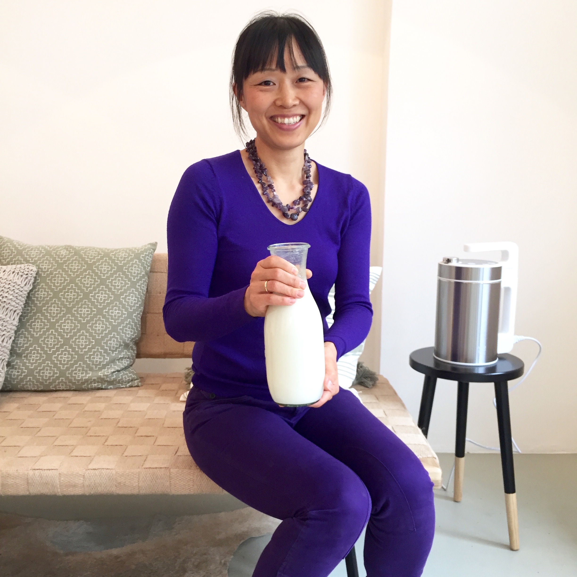 AND SOY founder Nan Zhao with her Plant Milk Maker